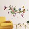 Hummingbirds Wall Decals Peel and Stick Birds Vinyl Wall Stickers Butterfly Flowers Colorful Wall Stickers Hummingbird on The Tree Branch Flower Decals Garden Living Room Bedroom TV Wall Decorations